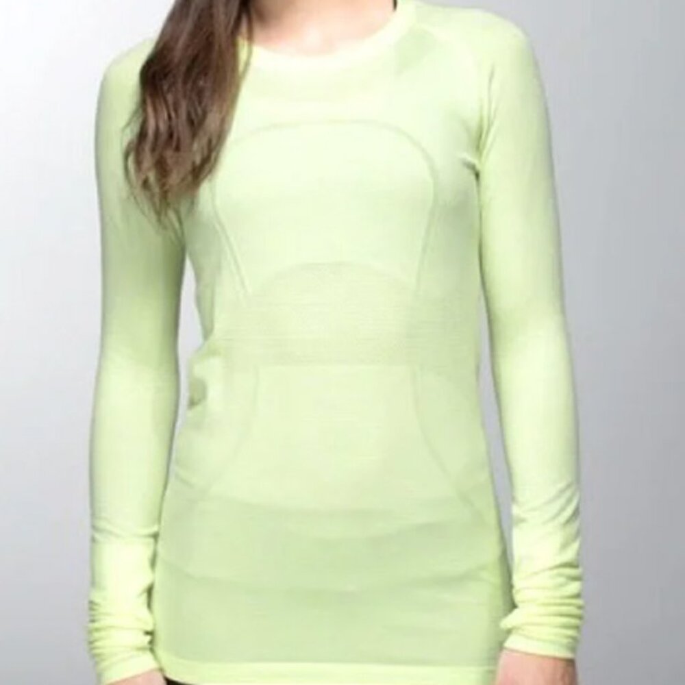 Lululemon swiftly tech long-sleeve shirt, green, size 16